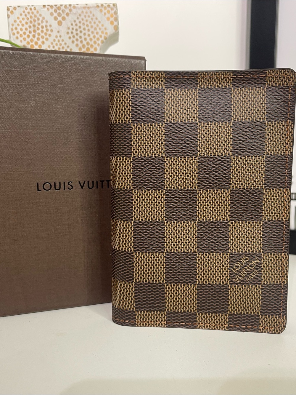 Louis Vuitton Brown Damier Ebene Canvas Passport Holder